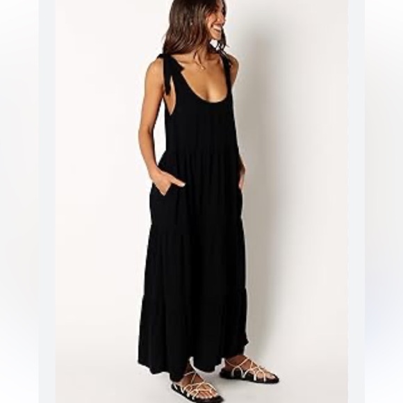 NWT Petal And Pup Womens Black Marcy Midi Dress, Size XL - Picture 1 of 8
